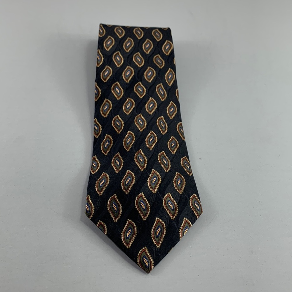 JZ Richards Nordstrom Black Geometric Men’s Extra Long Tie 3 3/4” x 62”